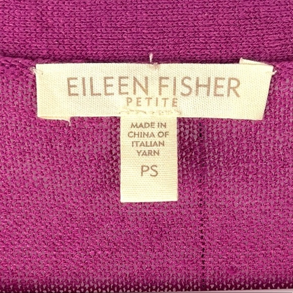 Eileen Fisher Petite Silk and Linen Button Up Cardigan Size Petite Small - Picture 3 of 9